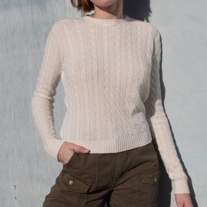 Brandy Melville White Cropped Sweater